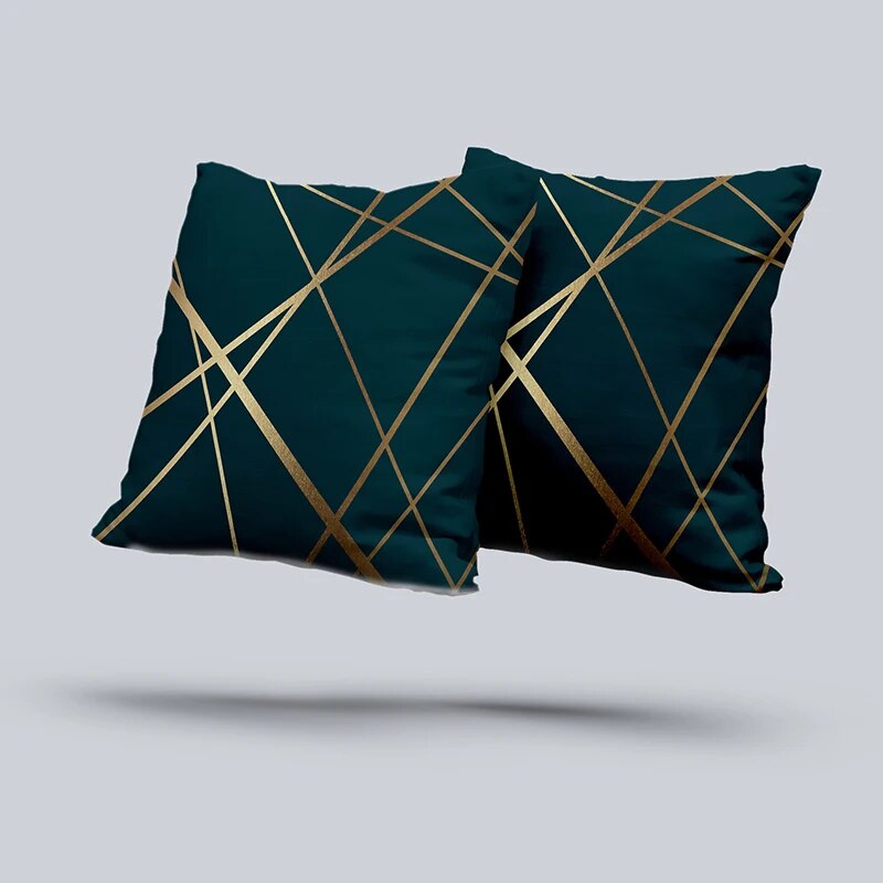 GoldenGlow Velvet Cushion Cover